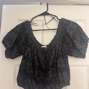 Elegant Black Lace Women's Top